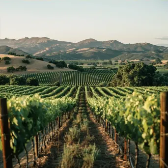 Aerial view of lush vineyard with grapevines and rolling hills - Image 4