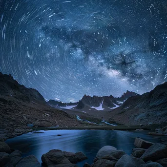 Long exposure photo of stars over a mountain landscape - Image 4