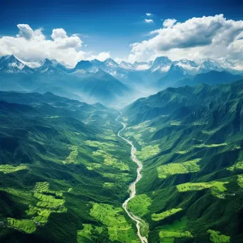 Snow-Capped Mountains Aerial View