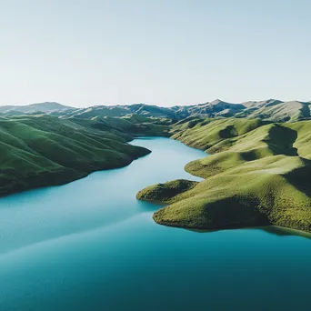 Tranquil Lake Aerial View