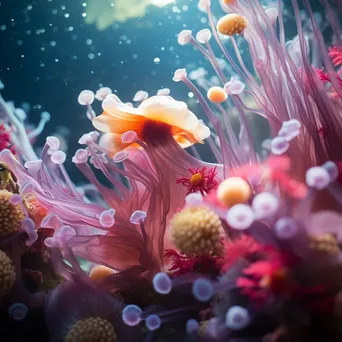 Abstract Underwater Anemones and Fish