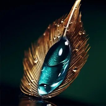 water droplet on feather - Image 2