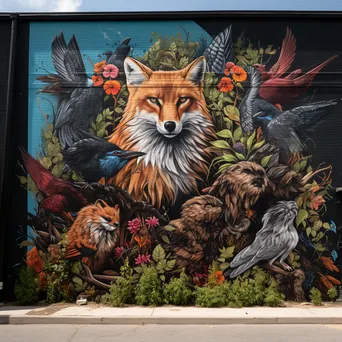 Intricate Wildlife Street Art