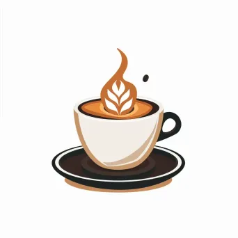 Coffee shop logo with espresso cup and latte art - Image 2