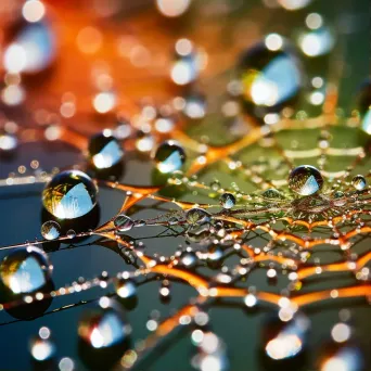 rain droplets cobweb - Image 1