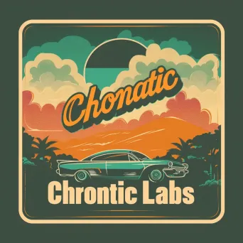 Retro vintage logo design with teal, orange, and cream colors for Chromatic Labs - Image 4