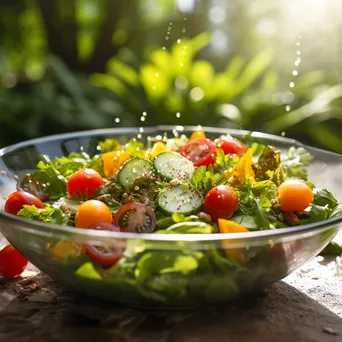 Vibrant salad bowl with fresh greens and cherry tomatoes - Image 4