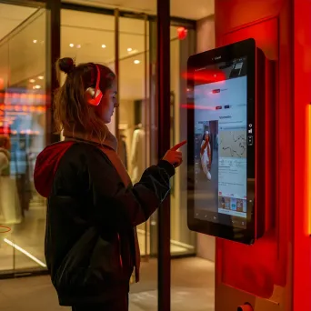 Customer feedback collection booth with interactive touchscreens for feedback and communication - Image 3