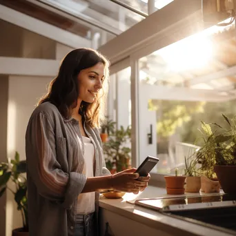 Couple using a smart home application for energy monitoring - Image 2