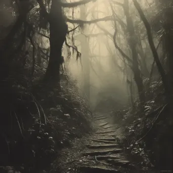 Image depicting a journey through a magical and mysterious forest - Image 3