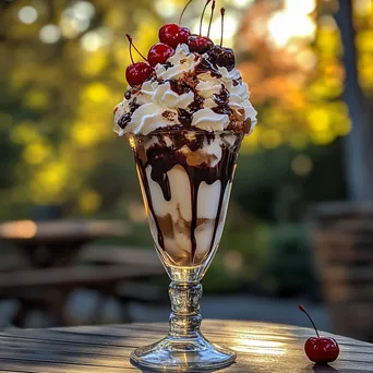 Ice cream sundae in tall glass - Image 4