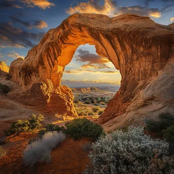 Sunset Over Desert Rock Arch