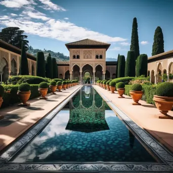 Intricate Moorish architecture of the Alhambra Palace in Granada, Spain - Image 3