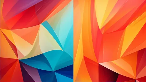 Abstract composition of varying geometrical forms in vibrant colors - Image 2