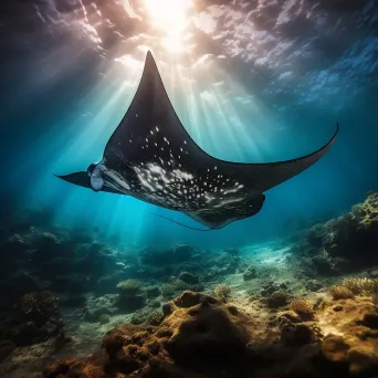 manta ray underwater - Image 1