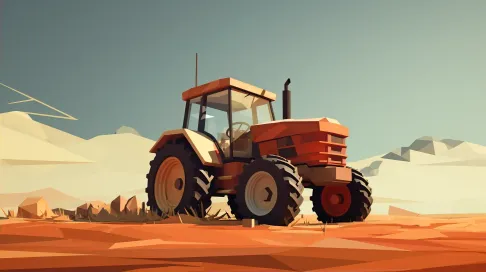 Bauhaus-Style Low Poly Tractor