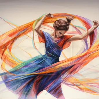 Colored Pencil Rhythmic Gymnastics