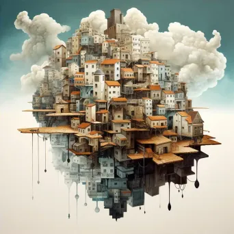 Cubist cityscape seemingly defying gravity through clever rendering - Image 4