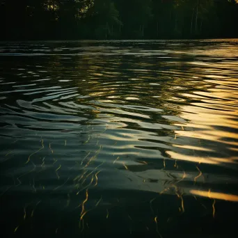 Reflective light patterns on calm lake with glowing reflections - Image 3