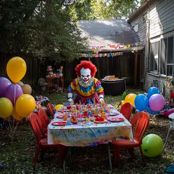 Backyard Birthday Party with Clown