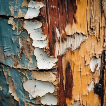 Chipped paint on wood surface texture - Image 1