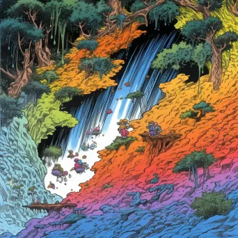 Cascade of vibrant flowing colors creating energy flow - Image 4