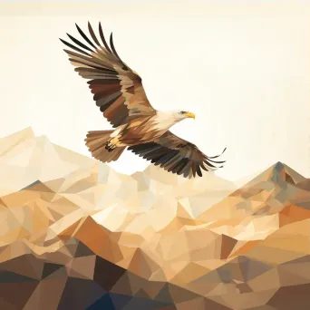 Low Poly Soaring Eagle