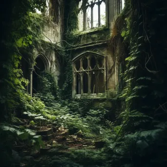 Abandoned castle with overgrown ivy - Image 4