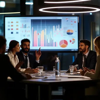 Business professionals discussing digital payments in a boardroom - Image 2