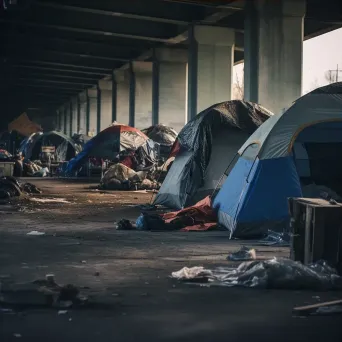 Makeshift Tents for Homeless in Urban Area - Image 3