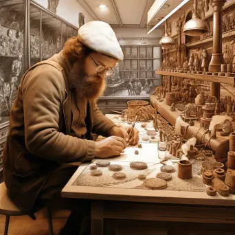 Detailed pencil sketch of a Belgian chocolatier