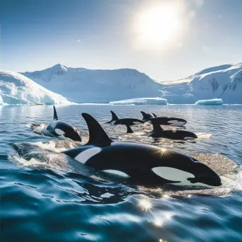 Orcas swimming in Arctic waters - Image 2