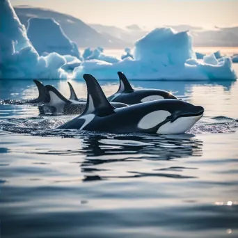 Orcas swimming in Arctic waters - Image 4