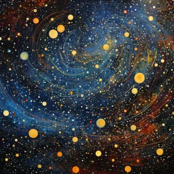 Distant galaxies captured through pointillism, forming intricate cosmic patterns - Image 1