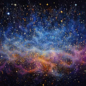 Distant galaxies captured through pointillism, forming intricate cosmic patterns - Image 2