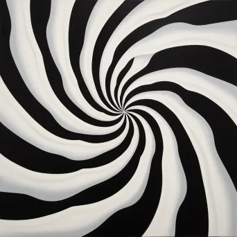 Monochrome oil painting creating a swirling vortex of shades - Image 1