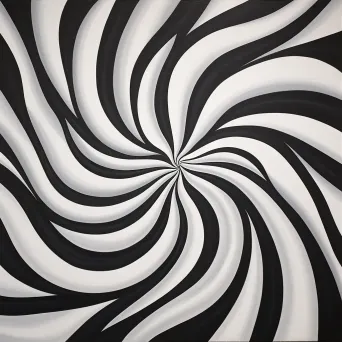 Monochrome oil painting creating a swirling vortex of shades - Image 3