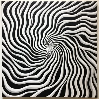 Monochrome oil painting creating a swirling vortex of shades - Image 4