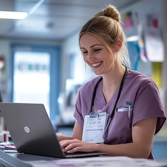 Nurse showcasing telehealth instructions - Image 1