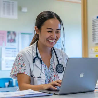 Nurse showcasing telehealth instructions - Image 2