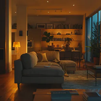 Modern living room featuring smart security devices - Image 3