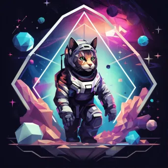 Pastel-colored low poly space explorer - Image 1