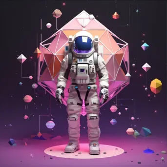 Pastel-colored low poly space explorer - Image 3