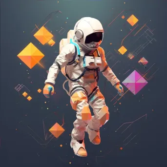 Pastel-colored low poly space explorer - Image 4