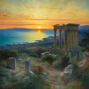 Ancient Greek Temple Overlooking the Mediterranean Sea - Image 4