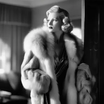 1930s Hollywood Fashion Silk Gowns and Fur Stoles