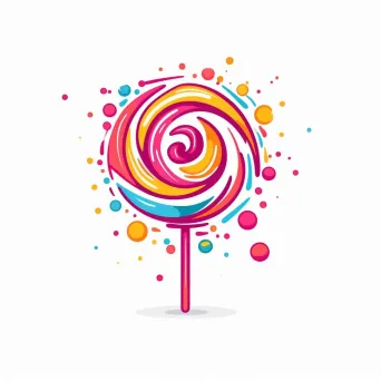 Colorful lollipop candy store logo in bright colors - Image 3