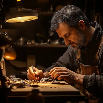 Jewelry artisan working in a luxury workshop - Image 1