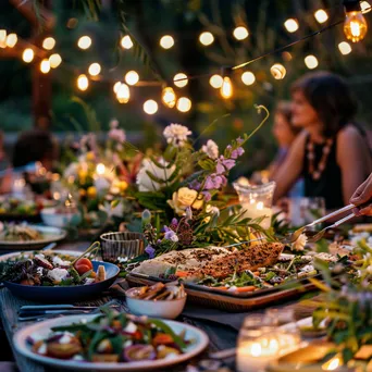 A table set for a summer gathering featuring plant-based dishes. - Image 4