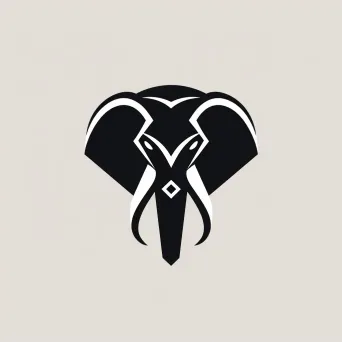 minimalist stylized elephant head logo - Image 1